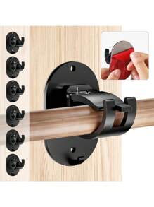 4pcs/Pack Upgraded No-Drill Curtain Rod Brackets, Self-Adhesive Adjustable Curtain Rod Hooks, Suitable For Bathroom, Bedroom, Living Room, Kitchen (Black), Christmas/Halloween Gift Decor Mother's Day Flowers, Personalized Gifts For Mom, Last Minute Gifts, Mother's Day Ideas, Mothering Sunday Gifts, Handmade Cards For Mum, Best Mother's Day Gifts Under $50 Home Bathroom Decor Bathroom Accessories Back To School