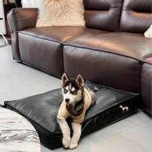 1pc Dog Leather Bed Mat, Filled With Polyester, No Assembly Required, Suitable For Multiple Dog Breeds, Also For Cats, Easy To Clean, Suitable For All Seasons