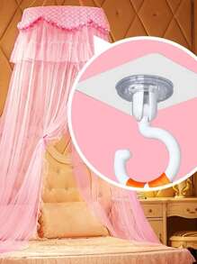 1/2/6pcs Rotating Ceiling Hooks, Easy Installation Without Drilling, Adhesive Hooks For Hanging Plants, Lanterns, Wind Chimes, Modern Ceiling Decor With Utility Hooks, Suitable For Bathroom, Kitchen, Outdoor Basket Storage