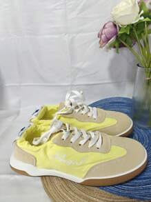 软底芭蕾舞复古运动鞋，户外百搭透气休闲运动通勤舒适滑板鞋 - 黃色 - 查看 6