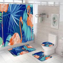 1 套火烈鸟主题浴室装饰，带 12 个挂钩的防水浴帘，防滑浴垫，U 型马桶座套，马桶盖套，浴室装饰，浴室隔断，房间装饰，女性情人节礼物生日男朋友女朋友 - 彩色 - 查看 13