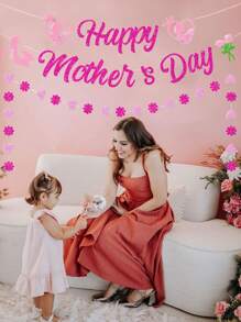 1pc Premium Happy Mother's Day Banner - Perfect For Party Decorations & Celebration Background