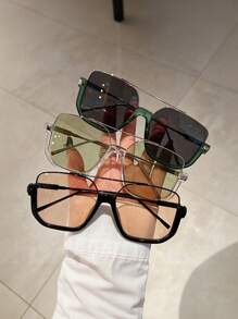 3pcs Semi-Rimless Stylish Glasses For Teenagers, Chic Nerd Look - Multicolor - View 1