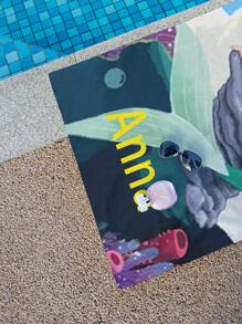 Customizable Face Beach Towel Personalized Photo Swim Towels With Cartoon Characters Lightweight Soft Quick Dry Unique Gifts For Kids Adults Vacation Travel Pool Party Sand Free Microfiber Absorbent For Men Women Summer Essentials Creative Cartoon Design Premium Quality Fun Beach Accessories Summer, Holiday Bathroom Decor Beach Essentials,Sunny Journey - Many - View 8