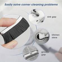 1st/3st Veelzijdige Groef Reinigingsborstel Met Antislip Handvat - Harde Haren Voor Efficiënte Reiniging Thuis, Keuken, Badkamer