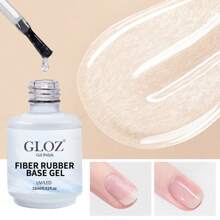 GLOZ 15ML Fiber Rubber Base Gel Nail Strengthener Nail Polish Repair Nail Growth Treatment For Thin And Damaged Nails Gifts For Women
