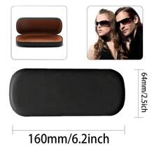 Portable Glasses Box Simple Hard Pu Leather Fashion Eyeglasses Storage Box Protector Outdoor Travel Sunglasses Organizer High Quality Eyeglass Case Sunglasses Myopia Glasses Storage Travel Accessories Initial Name 26 Letters Pattern