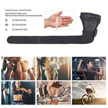 1pair Unisex Fingerless Weightlifting Gloves With Hook & Loop Fastening For Gym Fitness Training Gym Accessories - Black - View 9