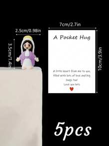 5/1 PVC Siliconen Materiaal Mini Jezus Beeld Paasdecoratie Ornament, Emotionele Ondersteuning, Emotionele Aanmoediging Cadeau Zak Knuffel Kaart, Een Beetje Dichtbij Van Mij Naar Jou, Gevuld Met Heel Veel Liefde En Dikke Knuffels Ook! Hou Heel Veel Van Jou, Jezus Zegen Je