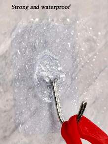 20pcs Strong Adhesive Clear Wall Hooks - Casual Style, Easy To Install, No Drilling Required, Plastic Heart Shaped Utility Hooks For Kitchen And Bathroom Bathroom Organizer Bathroom Decor Fall Decor Back To School