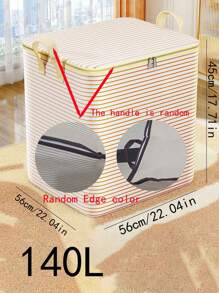 1pc Handmade Random Pattern Foldable Storage Bag For Bedding, Clothes, Toys, Versatile Large Capacity Zipped Organizer Bag With Zipper, Dust-Proof & Moisture-Proof, Space Saving Home & Travel Accessory, Cherry Print