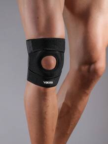 VBOSI 1 PIEZA Soporte de rodilla ajustable de tamaño pequeño unisex para mujer y hombre con almohadillas rotuliana para baloncesto, correr, gimnasio, accesorios deportivos, rodilleras deportivas, rodilleras de gimnasio - Negro - Ver 6