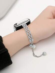1pc Apple Watch Band , Hot New Elegant Female Gold Rose Gold Silver Black Luxurious Shiny Crystal Diamond Inlaid With Crystal Diamond Apple Watch All Crystal Diamond Adjustable Bracelet, Compatible With Se, S10/9/8/7/6/5/4/3 Series, Suitable For Boyfriend/Girlfriend Dates And Gifts, Apple Watch Smartwatch 40mm/41mm/42mm, Watch Accessories