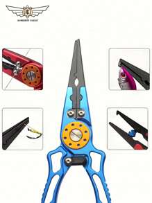 ALMIGHTY EAGLE 1pc ALMIGHTY EAGLE One Set Of Fish Lip Clip + Fishing Pliers Set, Bait Fishing Pliers, Multifunctional Design, Can Effectively Control Bait Fish, Line Cutting And Fish Control Tools, Bait/Ice Fishing/Sea Fishing Supplies