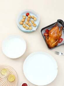 Round Air Fryer Paper Sheets, Oil Absorption Pad For Baking, Silicone Oiled Paper Discs, Foil Round Liners For Home Electric Oven And Bowl