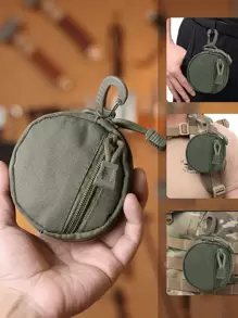 Pequeño bolsos colgantes tácticos multifunción,almacenamiento portátil para auriculares, impermeable, estilo simplista, llavero con gancho mosquetón, accesorio para exteriores para hombres, billetera,mochila táctica militar bolso de cintura cartera, bolsa de nailon impermeable multifuncional casual para la cintura para viajes y deportes al aire libre, regalo de navidad, acción de gracias, vacaciones, senderismo, funcional, casual, para estudiantes, papá, novio, artículos esenciales para viajes, artículos esenciales de vacaciones, verano - Verde militar - Ver 2