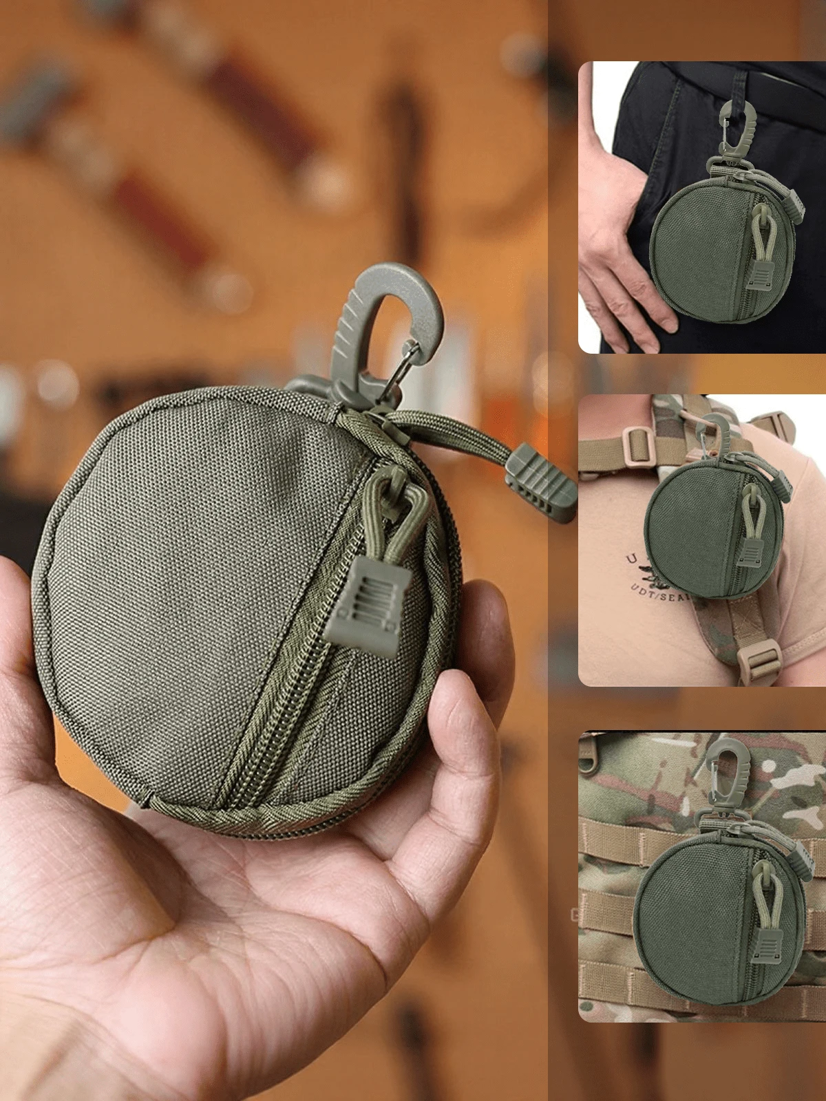 Pequeño bolsos colgantes tácticos multifunción,almacenamiento portátil para auriculares, impermeable, estilo simplista, llavero con gancho mosquetón, accesorio para exteriores para hombres, billetera,mochila táctica militar bolso de cintura cartera, bolsa de nailon impermeable multifuncional casual para la cintura para viajes y deportes al aire libre, regalo de navidad, acción de gracias, vacaciones, senderismo, funcional, casual, para estudiantes, papá, novio, artículos esenciales para viajes, artículos esenciales de vacaciones, verano
