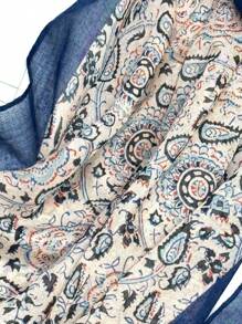 Lightweight Breathable Fringe Poncho Scarf, Elegant Wrap Shawl Fashionable Bohemian Lady Silk Scarf, Bright Color For Women, Spring/Summer, Versatile For Outdoor, Beach, Head Wrap - Multicolor - View 4