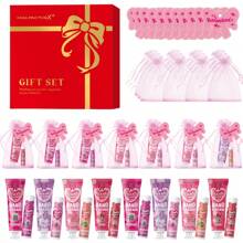 MISS FACTORX 48pcs/Box Hand Cream & Lip Balm Gift Set - Perfect For Wedding, Friends Gathering Or Party Favors! Includes 12 Pcs Hand Cream, 12 Pcs Lip Balm, 12 Pink Organza Bags And 12 Thank You Cards. Suitable For All Skin Types And Low-Allergy. Made With Natural Ingredients Like Coconut Oil And Glycerin.
