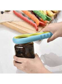 1pc 4-In-1 Multifunctional Bottle Opener, Jar Opener, Cap Remover, Beer Bottle Opener - Random Color