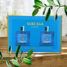 Vercaga Eros Duo De 50ml  Aroma Dulce Sensual Y Masculino Mezcla De Notas Frescas Cálidas Y Orientales Toque Cítrico De Limon  Fragancias Con Un Caracter Sensual Y Duradero Fragancias Muy Influyente En La Perfumeria Masculina Moderna Combinación De Notas Dulces y Frescas Toque Moderno y Muy Característico Se Puede Usar Con El Dia Con Moderación - Azul - Ver 2