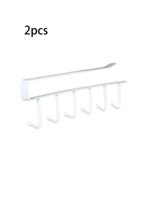 2pcs/1pc Iron Wall Mounted Hat Storage Rack Without Punching Holes, Iron Storage Hanger With 6 Hooks, Portable Multifunctional Storage Hanger, Door Hat Rack, Wardrobe Cabinet Storage Rack, Bag Storage Suitable For All Types And Sizes Of Hats, Can Be Used In The Kitchen, Gender Reveal Party, Perfect For Birthdays, Weddings, Parties, The Perfect Gift For Colleagues, Friends, And Family, Back To School