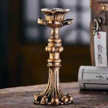 1pc Candle Holders Decor For Table Resin Christmas Tree Decorations New Year Gift Home Decor Center Of Wedding Tables Stick Stand Ornaments Candlestick (Green Christmas Tree Candle Holder )