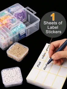 2pcs/15pcs/Set Transparent Plastic Storage Box, Diamond Painting Toolbox Container, Suitable For Art DIY, Handicrafts, Jewelry Accessories, Pills, Sewing, Beads Sorting Storage, 4.6x6.5x2.3 Inches,14 Small Boxes In Large Box Back To School