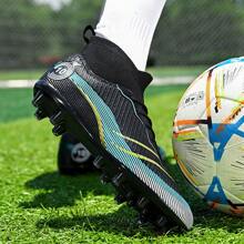 Adult Long Studs Outdoor Sports Football/Soccer Cleats Shoes - Black - View 8