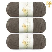 Set de 3 ovillos de hilo 100% acrílico suave y cómodo de 5 hebras [1 paquete de 570g/3 ovillos] adecuado para tejer a crochet mantas DIY, ropa, bolsos, pantuflas y otras manualidades