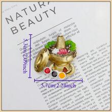 5pcs New Lifelike 3D Food Fridge Magnets, Popcorn, Lobster, Roasted Chicken, Wine Jar, Pot, Cute Decorative Items For Office, Kitchen, Whiteboard, Storage Cabinet, Dishwasher, Home Decor, Valentine's Day Gift