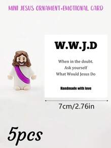 5/1 PVC Siliconen Materiaal Mini Jezus Beeld Paasdecoratie Ornament, Emotionele Ondersteuning, Emotionele Aanmoediging Cadeau Zak Knuffel Kaart, Een Beetje Dichtbij Van Mij Naar Jou, Gevuld Met Heel Veel Liefde En Dikke Knuffels Ook! Hou Heel Veel Van Jou, Jezus Zegen Je