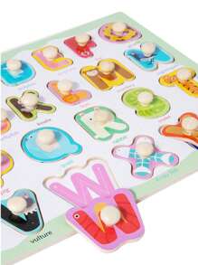 蒙特梭利婴儿玩具木制钉拼图手抓板玩具七巧板拼图卡通动物水果3D拼图益智玩具 - 手抓板 - 查看 5