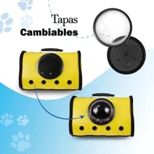 Transportadora bandolera con Capsula de Viaje para Mascota forro tipo piel