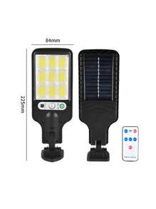 LED Solar Street Light Outdoor Waterproof IR Sensor With Remote Control IP65 Waterproof Wall Light Human Sensor Industrial Garden Road Square - Black - View 12