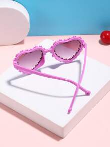 1pc Girls 4-10Y Vintage Holiday Outfit Shaped Full Frame Fashion Fashion Glasses, Suitable For Vacation & Travel