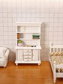 1:12 Mini Librería en Miniatura, Gabinete Expositor de Tres Niveles y Cuatro Cajones para Casa de Muñecas, Decoración de Gabinete, Decoración de Librería, Modelos de Muebles en Miniatura, Manualidades de Miniatura de Estantería de Estudio, Regalos de Fiesta, Sorpresas de Vida, Regalos de Fiesta.