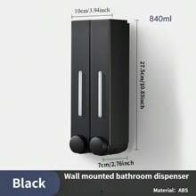 1pc Single/Double/Triple Head Soap Dispenser, Minimalist Design, Plastic Material, Suitable For Bathroom & Kitchen In Malls, Hotels, Homes, Hospitals, Schools, Wall-Mounted Manual Shower Gel, Shampoo, Soap Dispenser Home Bathroom Decor Fall Decor Back To School - Multicolor - View 14