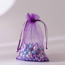 10/50/100pcs Medium Size: 10*15cm Organza Gift Packaging Bags, Wedding Candy Bags, Wedding Favor Bags, Gift Packaging Supplies, Organza Bags For Wedding & Celebration Gift Packaging - Multicolor - View 12