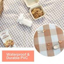 1 pieza Manta de picnic para exteriores, impermeable y a prueba de arena, plegable, apta para 6-8 personas, esterilla de playa portátil y compacta para camping, jardín y picnic