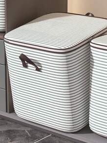 1pc Handmade Random Pattern Foldable Storage Bag For Bedding, Clothes, Toys, Versatile Large Capacity Zipped Organizer Bag With Zipper, Dust-Proof & Moisture-Proof, Space Saving Home & Travel Accessory, Cherry Print