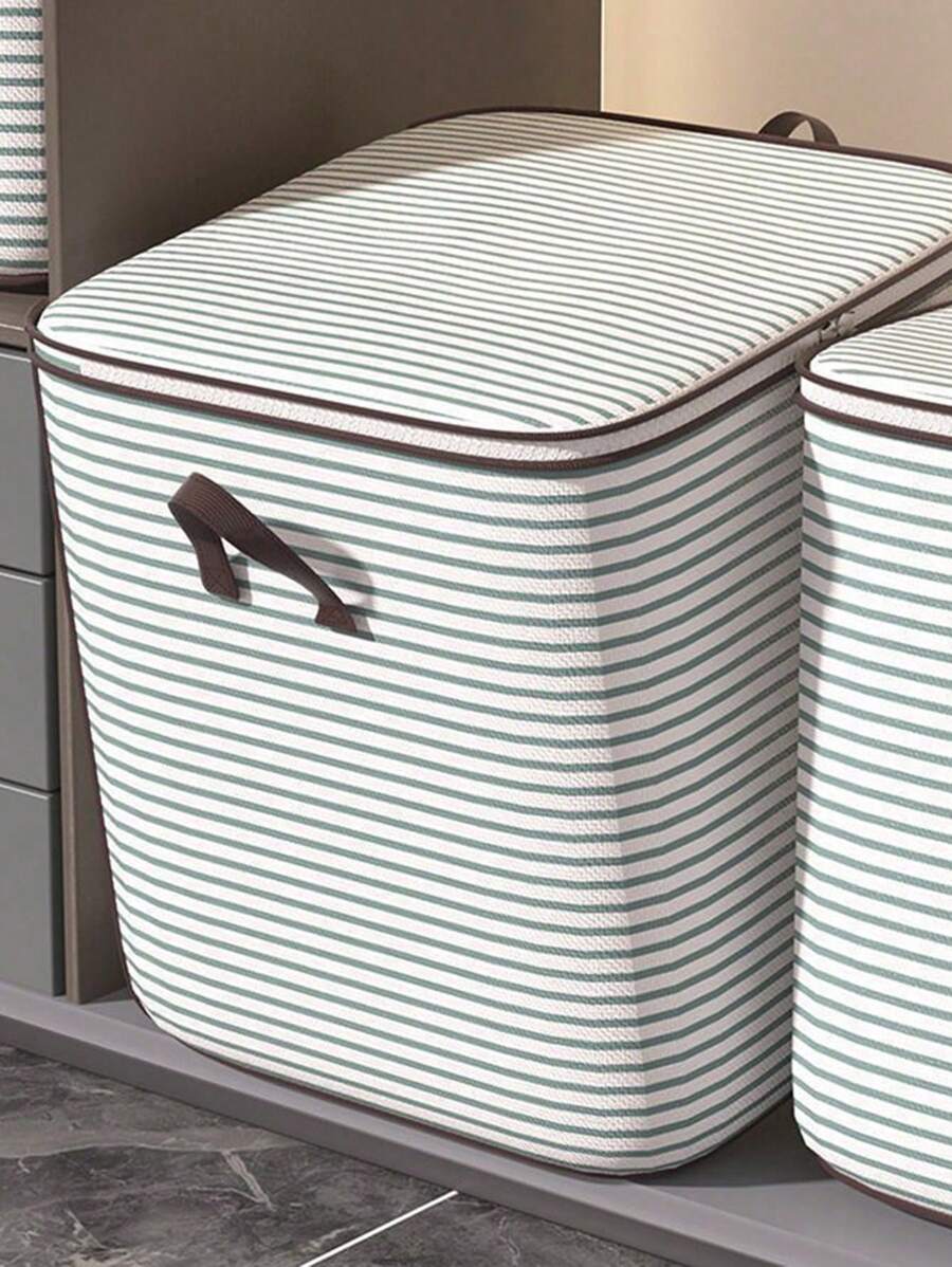 1pc Handmade Random Pattern Foldable Storage Bag For Bedding, Clothes, Toys, Versatile Large Capacity Zipped Organizer Bag With Zipper, Dust-Proof & Moisture-Proof, Space Saving Home & Travel Accessory, Cherry Print