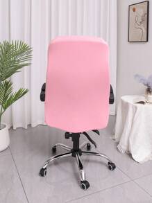 Funda de silla de oficina universal de unicolor rosa de alta elasticidad para usar en cualquier época del año, funda para silla de escritorio y computadora, funda para silla de oficina, funda para silla de gerente, funda elástica para silla, decoración del hogar - Rosa - Ver 4