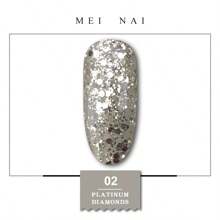 Esmalte de uñas de platino con diamantes Miss Comoy de 15ML, nuevo modelo popular de 2025, el tamaño de los destellos de purpurina hace un degradado de color brillante, se necesita lámpara de secado de luz ultravioleta, manualidades de uñas, pegamento de uñas comúnmente usado en salones de uñas