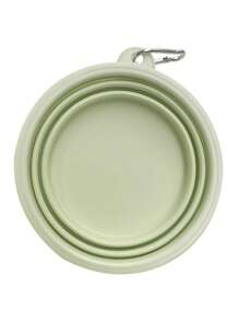 1 件可折叠宠物硅胶狗食水碗户外露营旅行便携式折叠用品碗带登山扣 - 彩色 - 查看 8