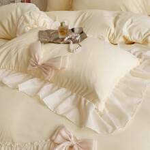 1 Peça Fronha de Laço, Adequada para Cabelo e Pele, com Fechamento em Envelope, Presente para Mulheres, Tamanho Grande e Padrão 48x74cm/50x75cm, Sem Travesseiro Interno, Rosa/Amarelo/Azul/Verde