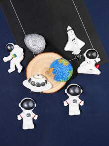 6pcs/Set Space Series Astronaut, Spaceship, Flying Saucer Refrigerator Magnets, Astronaut Creative Home Decor Magnets