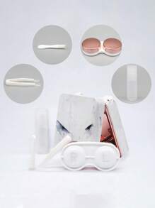 XIANG YU Contact Lenses Companion Cases Portable Marble Contact Lens Cases Doublet Boxes Plastic Multi-Color Glasses Cases Eye Contacts Contact Lenses For Eyes Colored Contactsmakeup