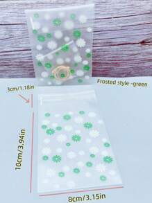 50pcs/100pcs Durable Daisy Pattern Opp Self-Sealing Bags, Mini Flower Printed Gift Bags,Transparent Decorative Bags For Party,Christmas , Gift Packaging Pags For Cards, Candy, Jewellery - Clear - View 13