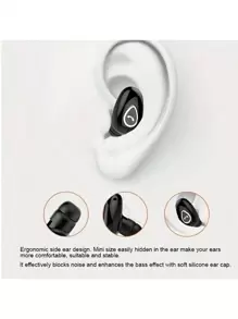 MEIYIXING Cuffie senza fili, auricolari aziendali compatibili con cuffie con microfono, ricaricabili, standby per guida auto e sport, senza mani